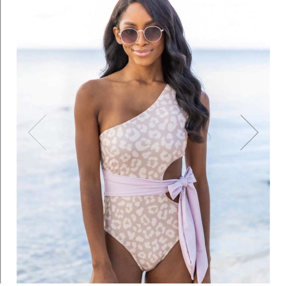 NWOT Pink Lily Boutique Swim Bathing Suit one piece leopard Cheetah print